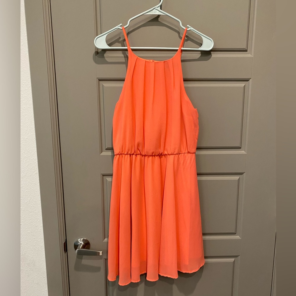 Bright coral sun dress
